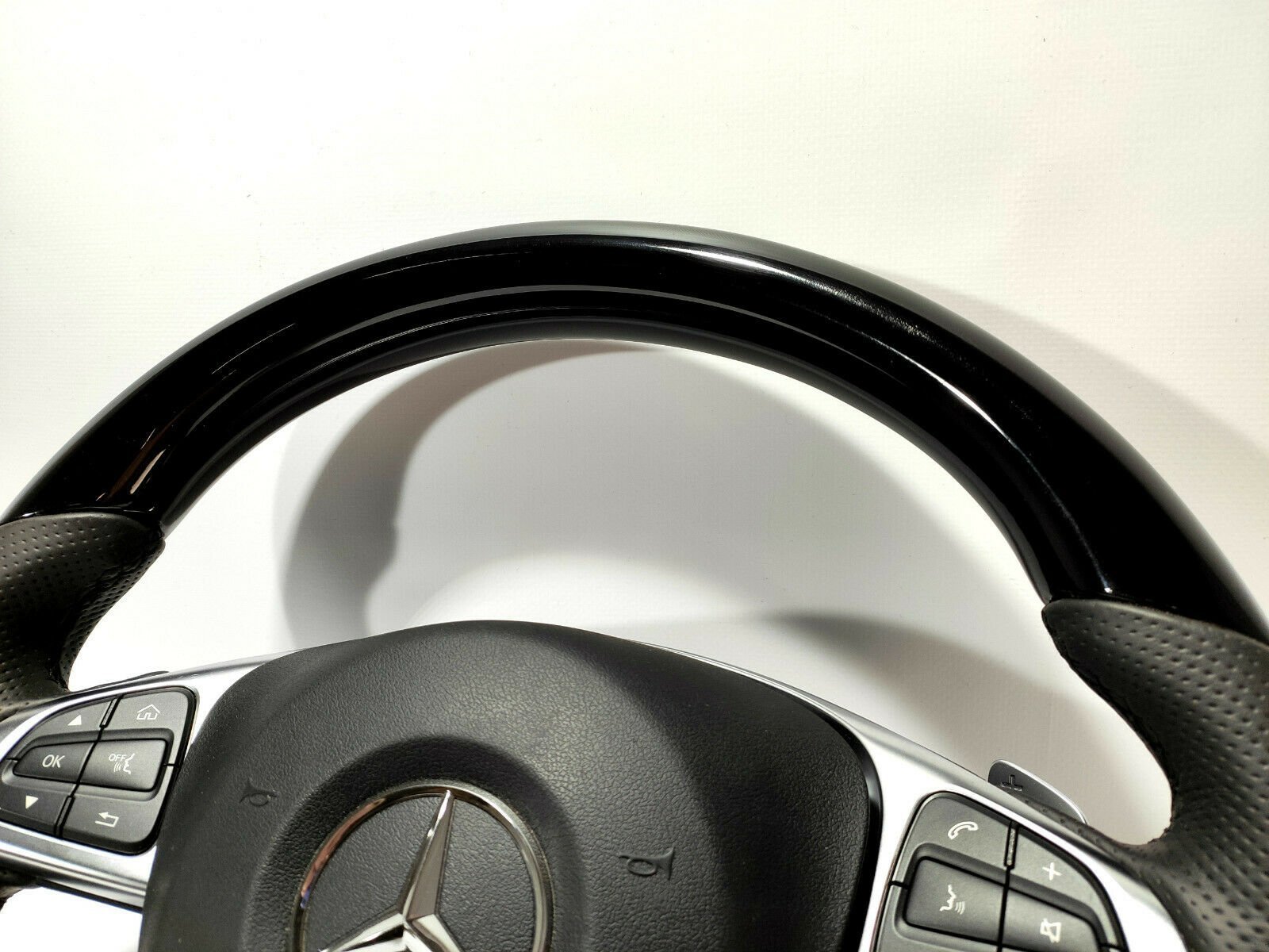 Mercedes-Benz Steering Wheel Piano Black Leather W205 C GLE GLC GLS GL Class - Custom Class