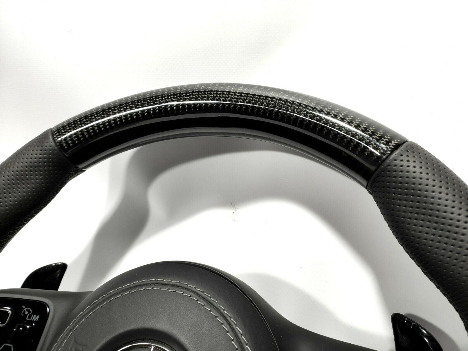 Mercedes-Benz W222 W213 W463A GT AMG Style G S Steering Wheel Carbon Leather - Custom Class