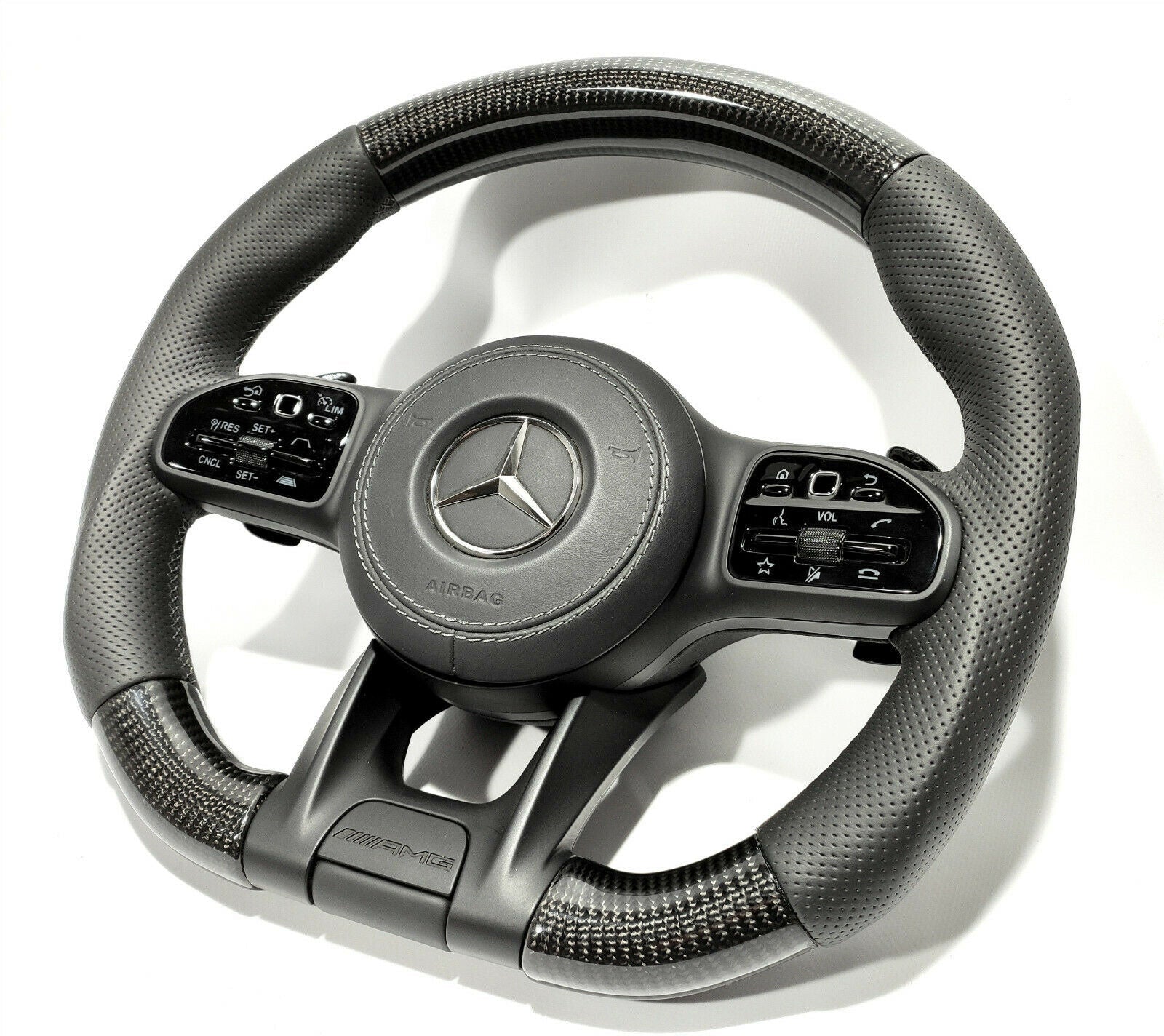 Mercedes-Benz W222 W213 W463A GT AMG Style G S Steering Wheel Carbon Leather - Custom Class