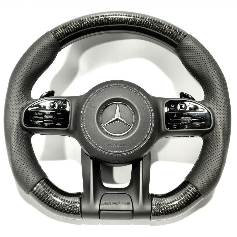 Mercedes-Benz W222 W213 W463A GT AMG Style G S Steering Wheel Carbon Leather - Custom Class
