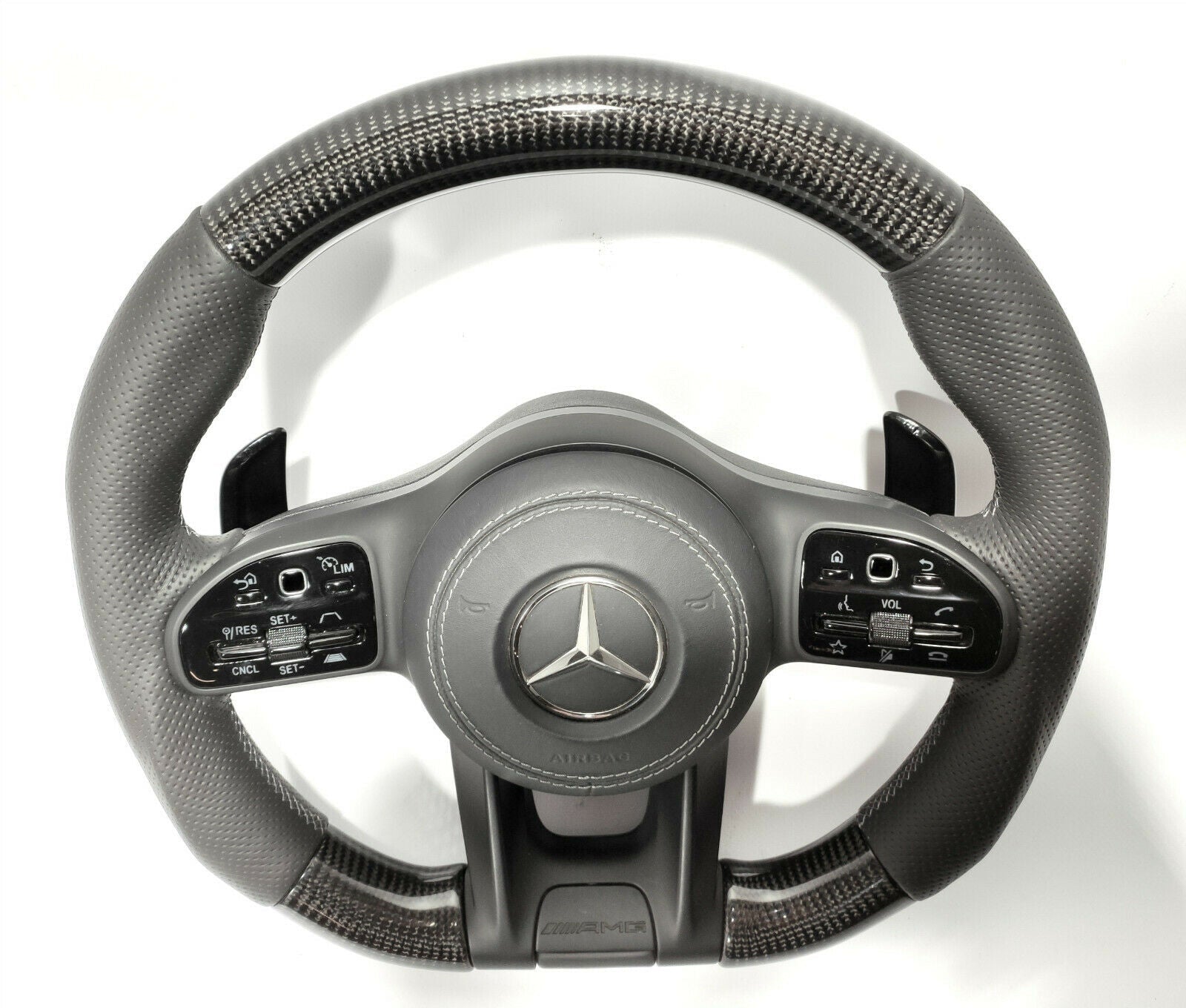 Mercedes-Benz W222 W213 W463A GT AMG Style G S Steering Wheel Carbon Leather - Custom Class