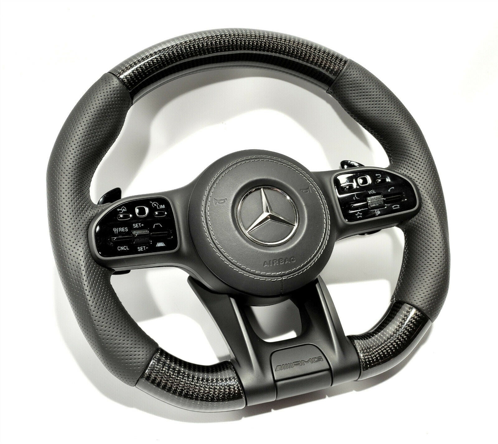 Mercedes-Benz W222 W213 W463A GT AMG Style G S Steering Wheel Carbon Leather - Custom Class