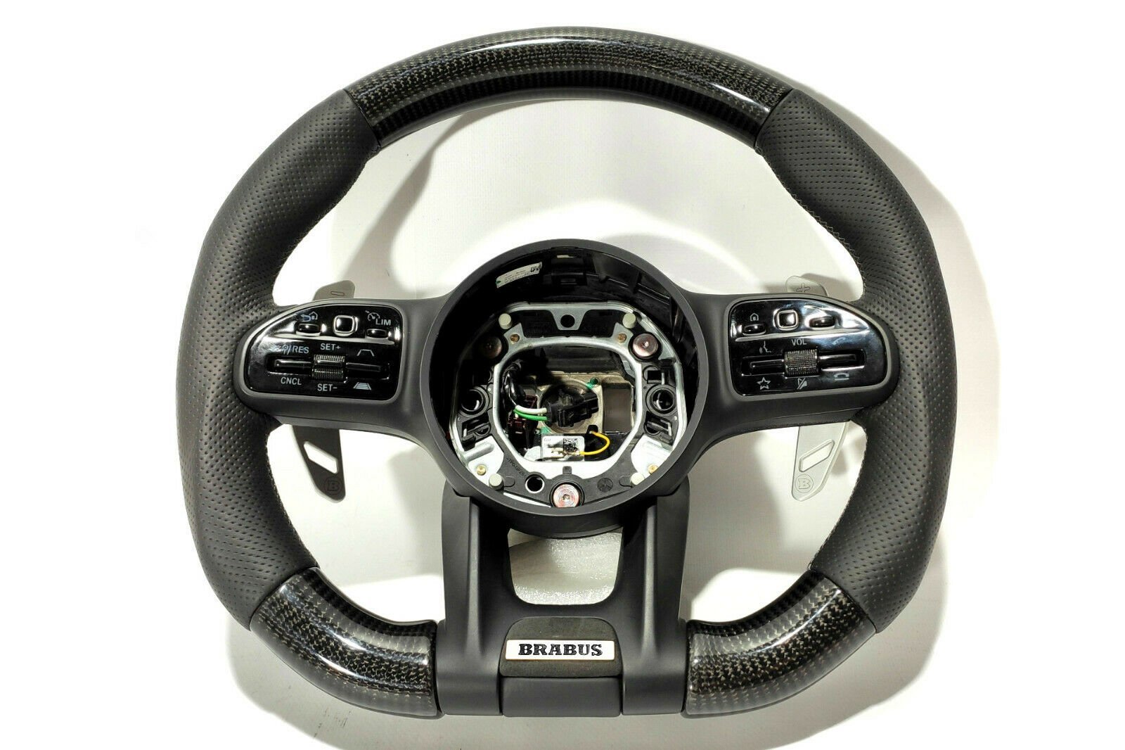 Mercedes-Benz W222 W463A Brabus Style G63 S-Class Steering Wheel Leather Carbon - Custom Class