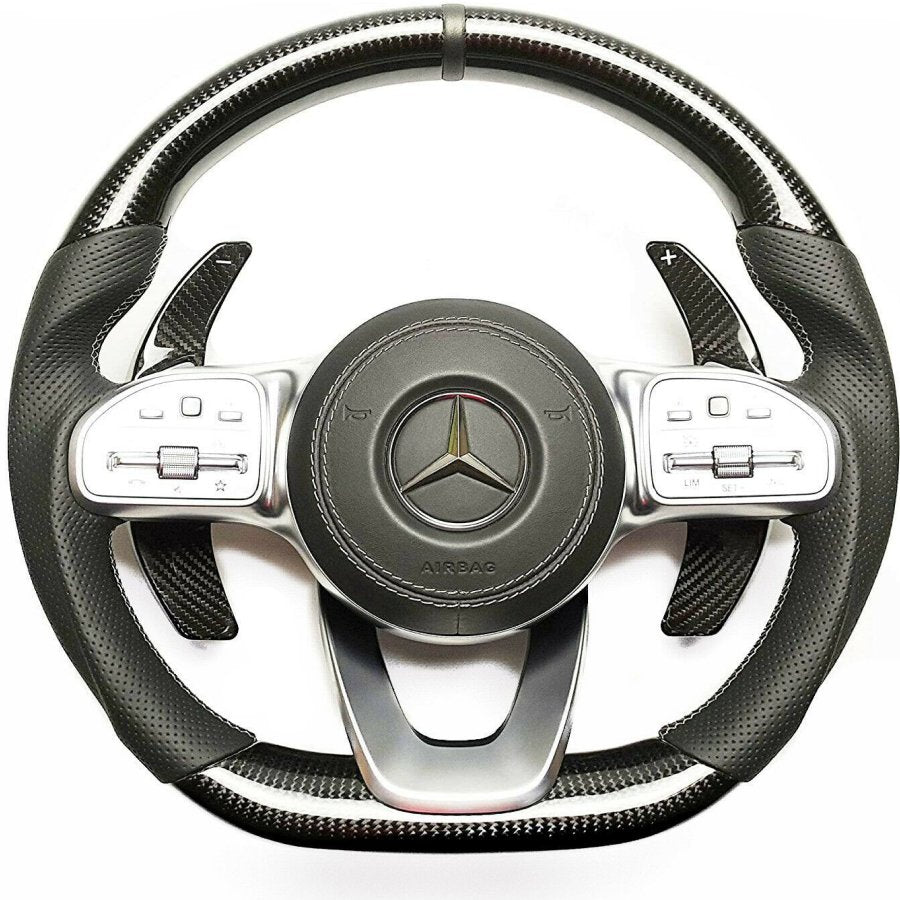 Mercedes-Benz W222 W463A G63 G500 Steering Wheel Carbon Leather Paddle Shifts - Custom Class