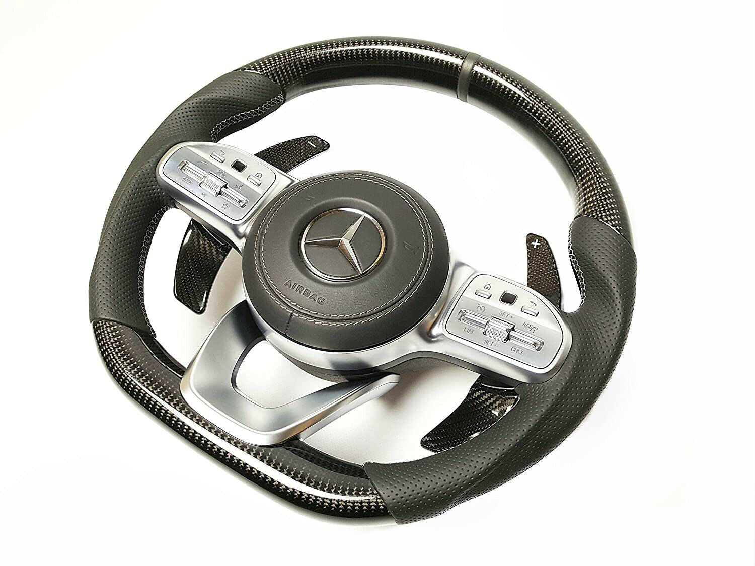 Mercedes-Benz W222 W463A G63 G500 Steering Wheel Carbon Leather Paddle Shifts - Custom Class