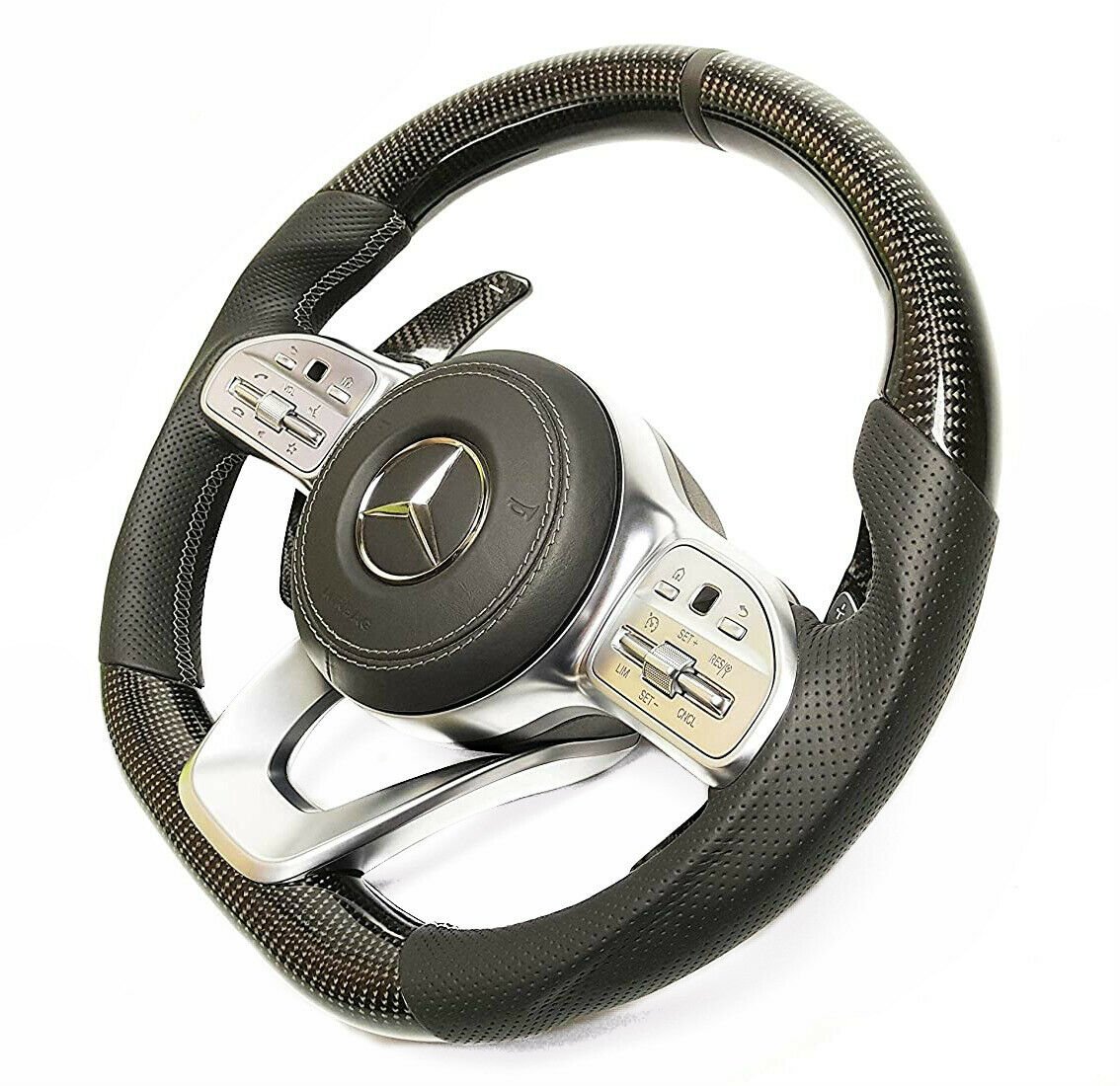 Mercedes-Benz W222 W463A G63 G500 Steering Wheel Carbon Leather Paddle Shifts - Custom Class