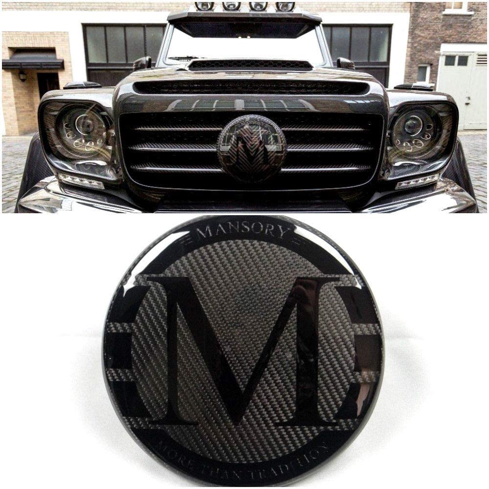 Mercedes-Benz W463 G-Class G-Wagon G63 G55 G500 front grille carbon fiber Mansory style badge emblem logo GREY - Custom Class