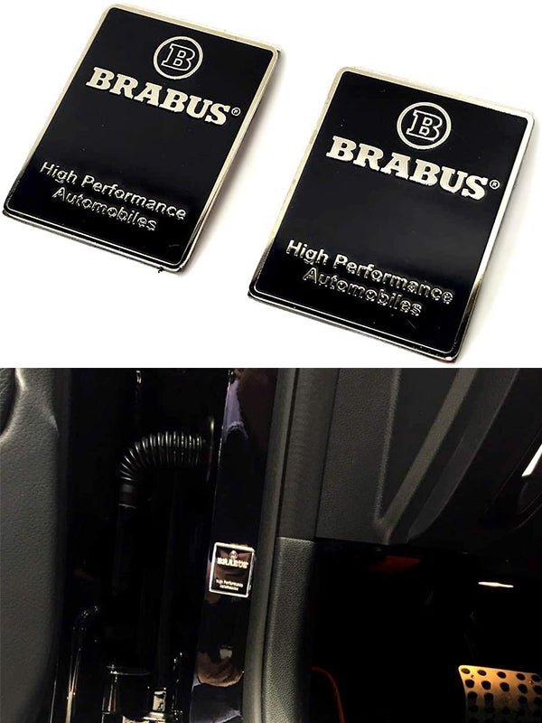 High Performance Brabus metal black body interior pillar emblems 2 pcs for Mercedes-Benz W463 W463A W464 G63 G500 - Custom Class