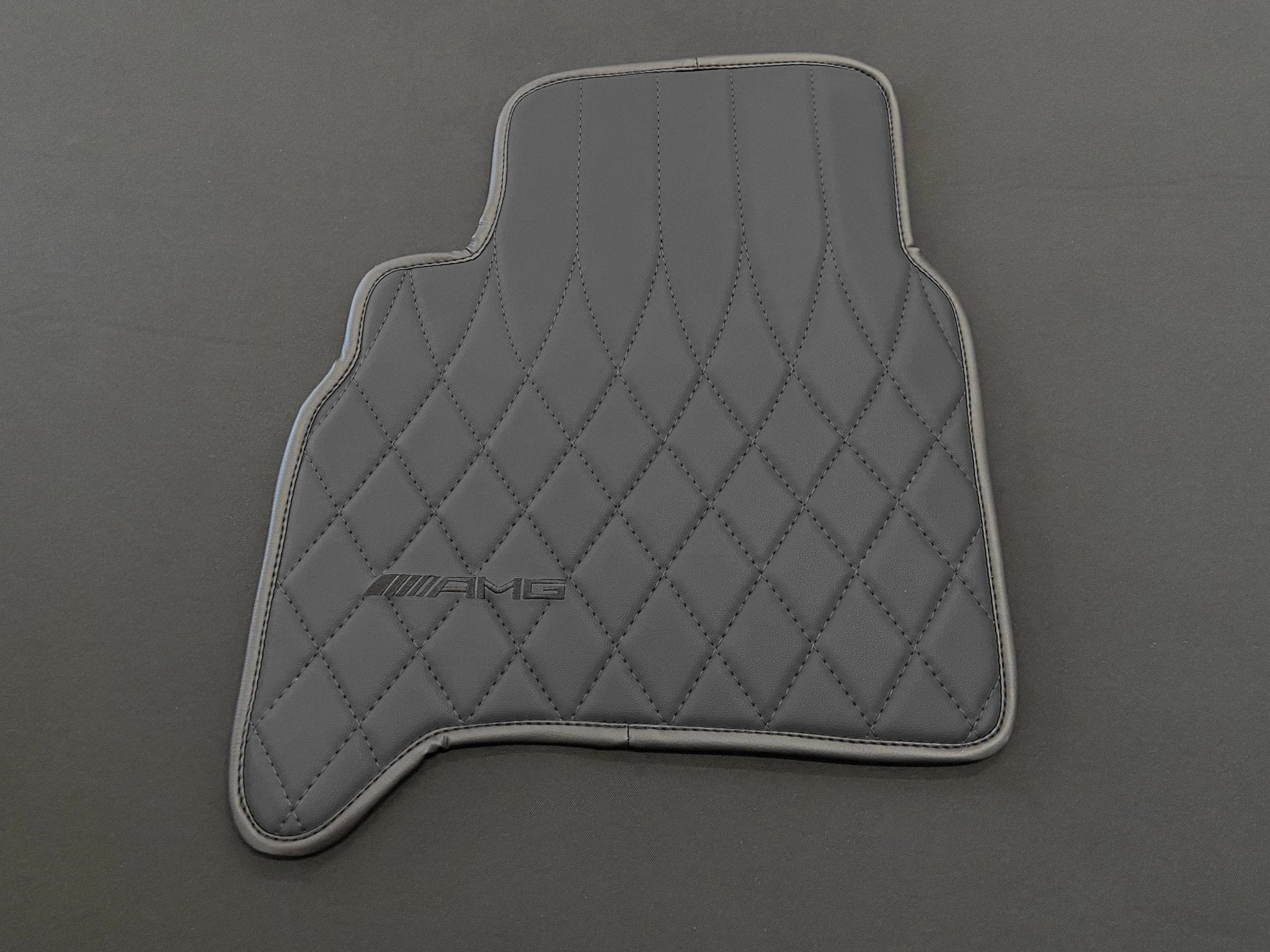 Mercedes-Benz W463A G63 G500 Floor Mats Soft Black Leather Black Stitching Logo Emblem - Custom Class