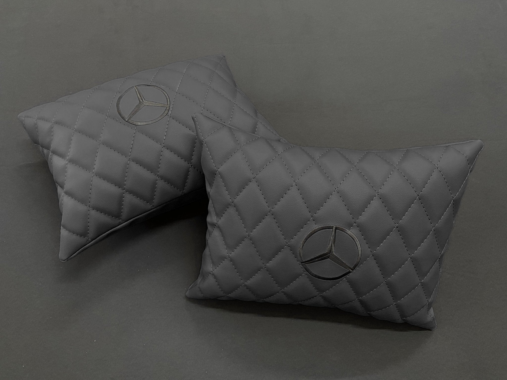 Mercedes-Benz W463A G63 G500 Floor Mats Soft Black Leather Black Stitching Logo Emblem - Custom Class