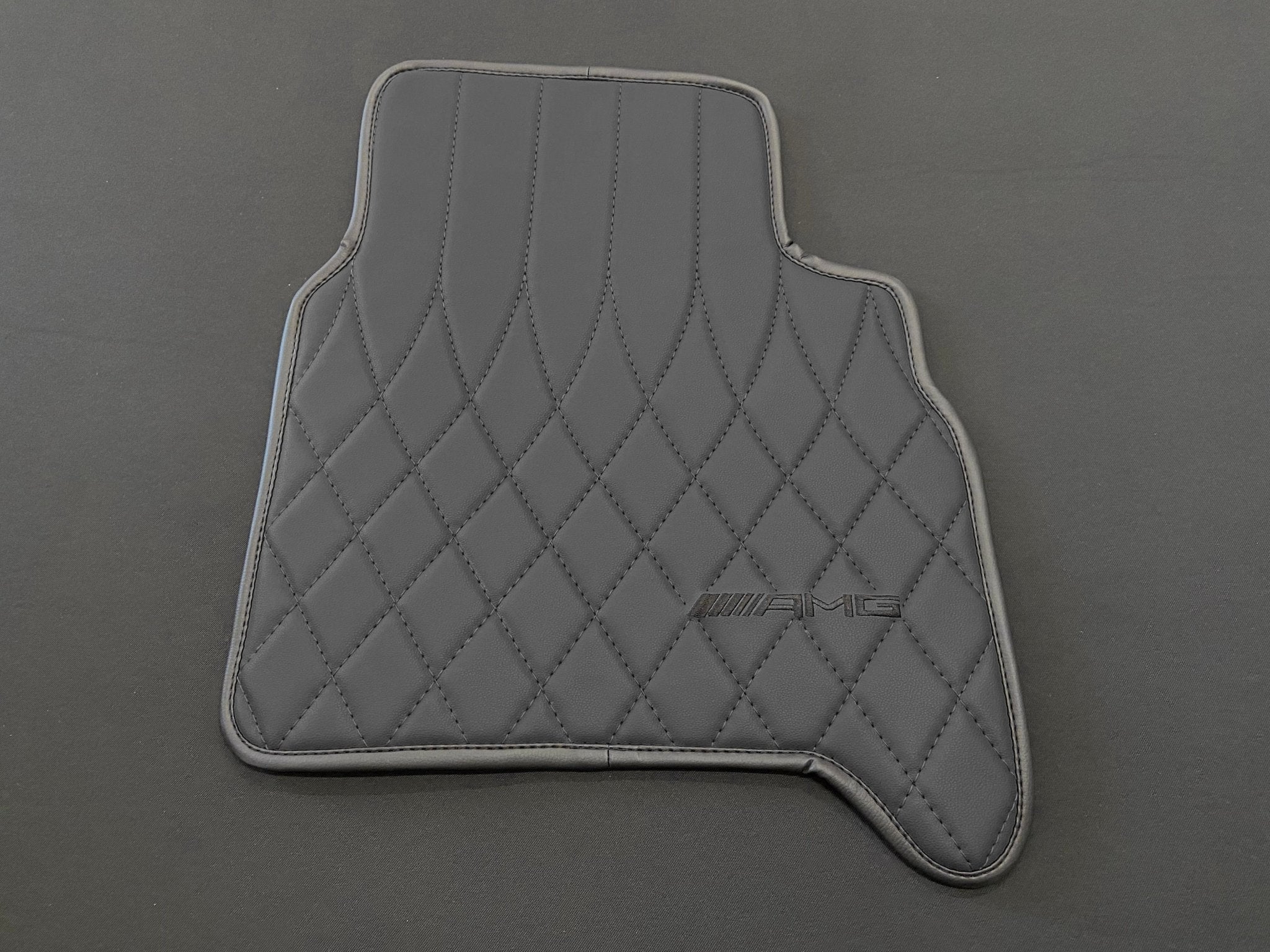 Mercedes-Benz W463A G63 G500 Floor Mats Soft Black Leather Black Stitching Logo Emblem - Custom Class