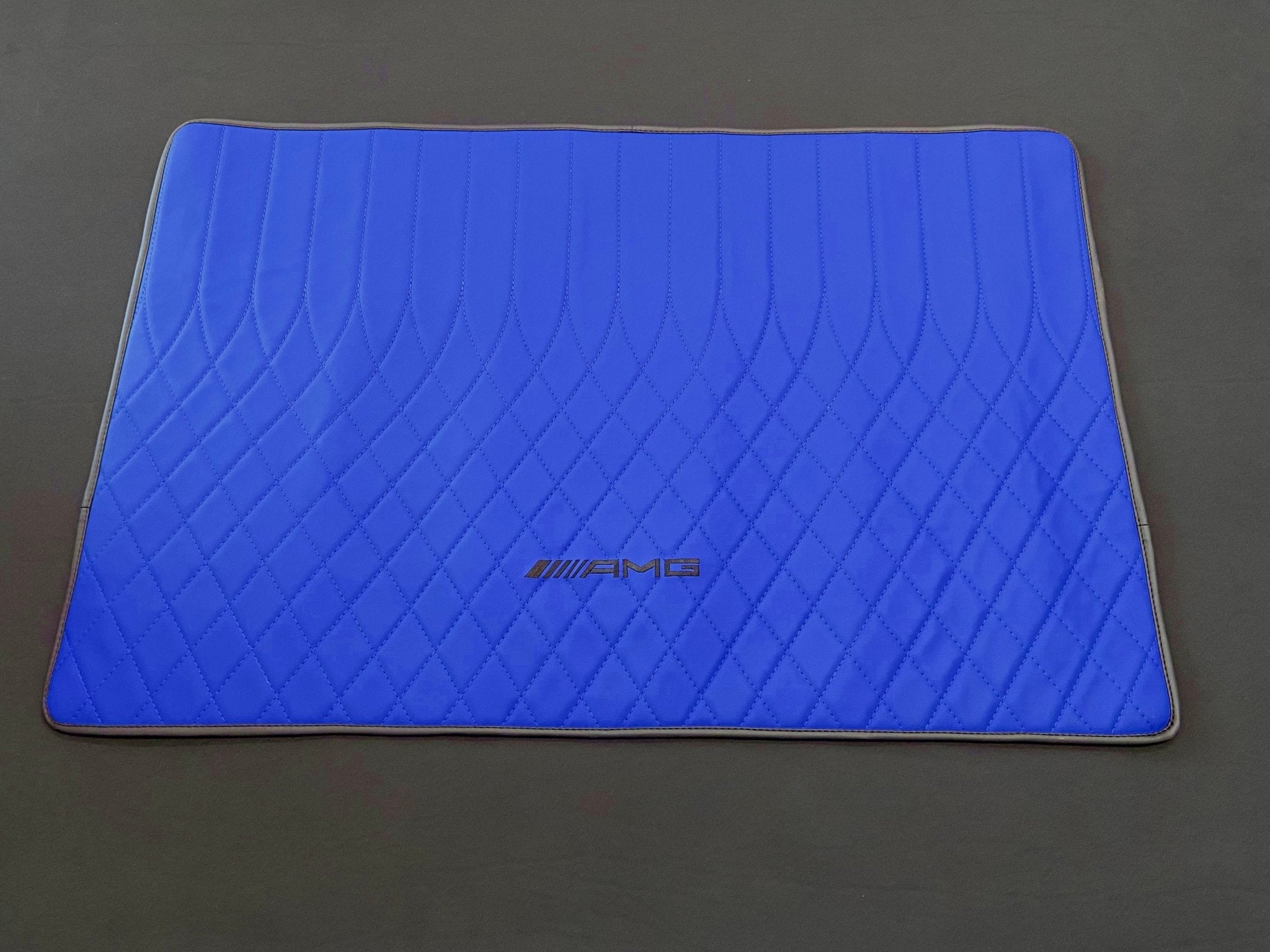 Mercedes-Benz W463A G63 G500 Floor Mats Soft Blue Leather Black Stitching Logo Emblem - Custom Class