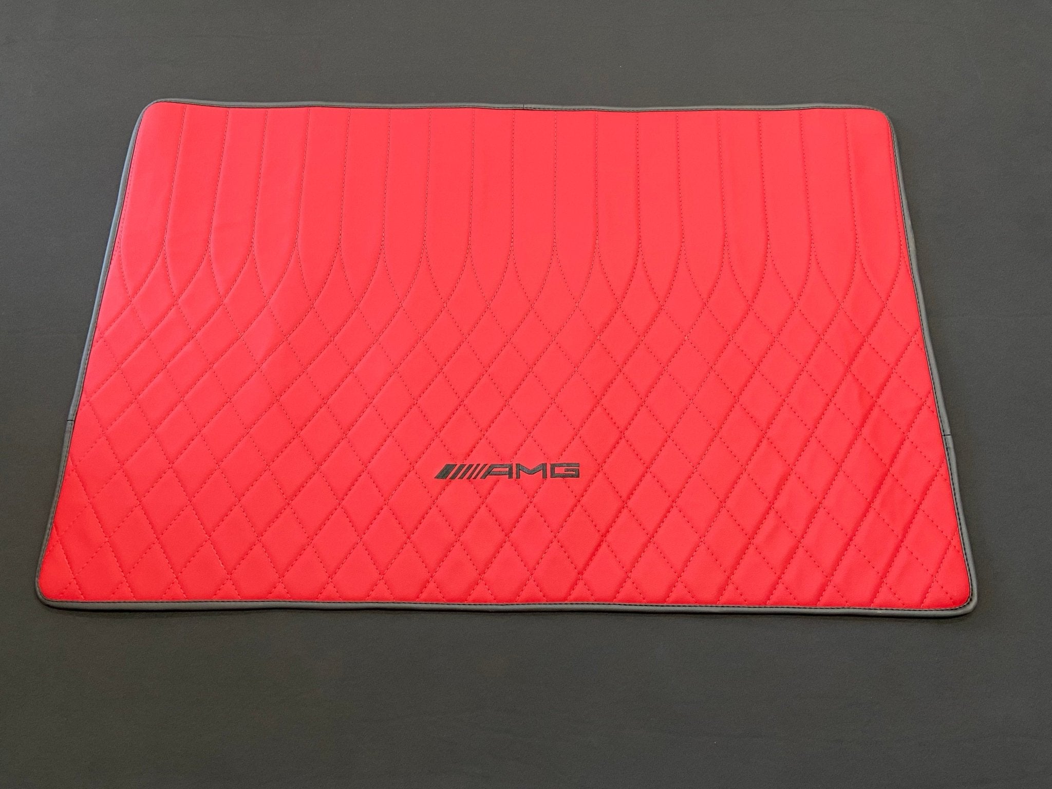 Mercedes-Benz W463A G63 G500 Floor Mats Soft Red Leather Black Stitching Logo Emblem - Custom Class