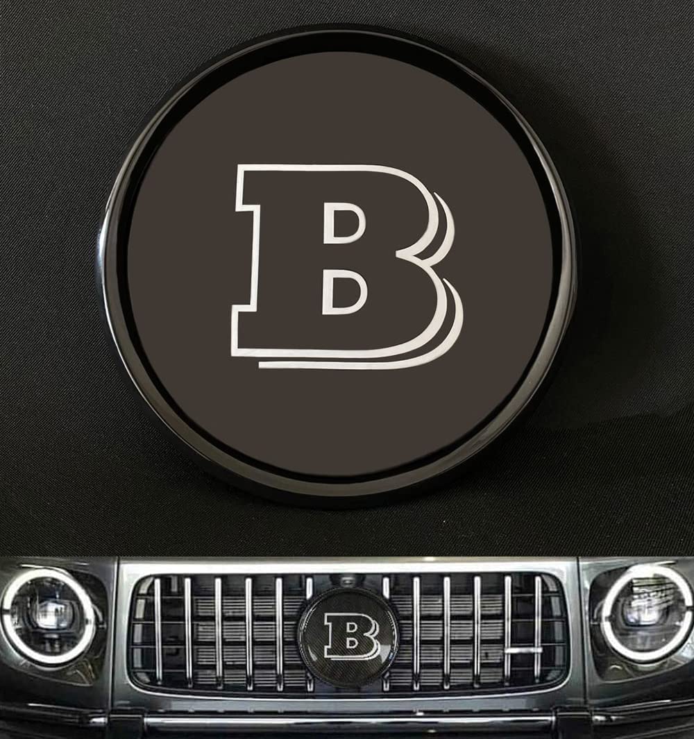 Mercedes-Benz W463A W464 G-Class G-Wagon front grille black gloss Brabus style badge logo emblem Grey - Custom Class