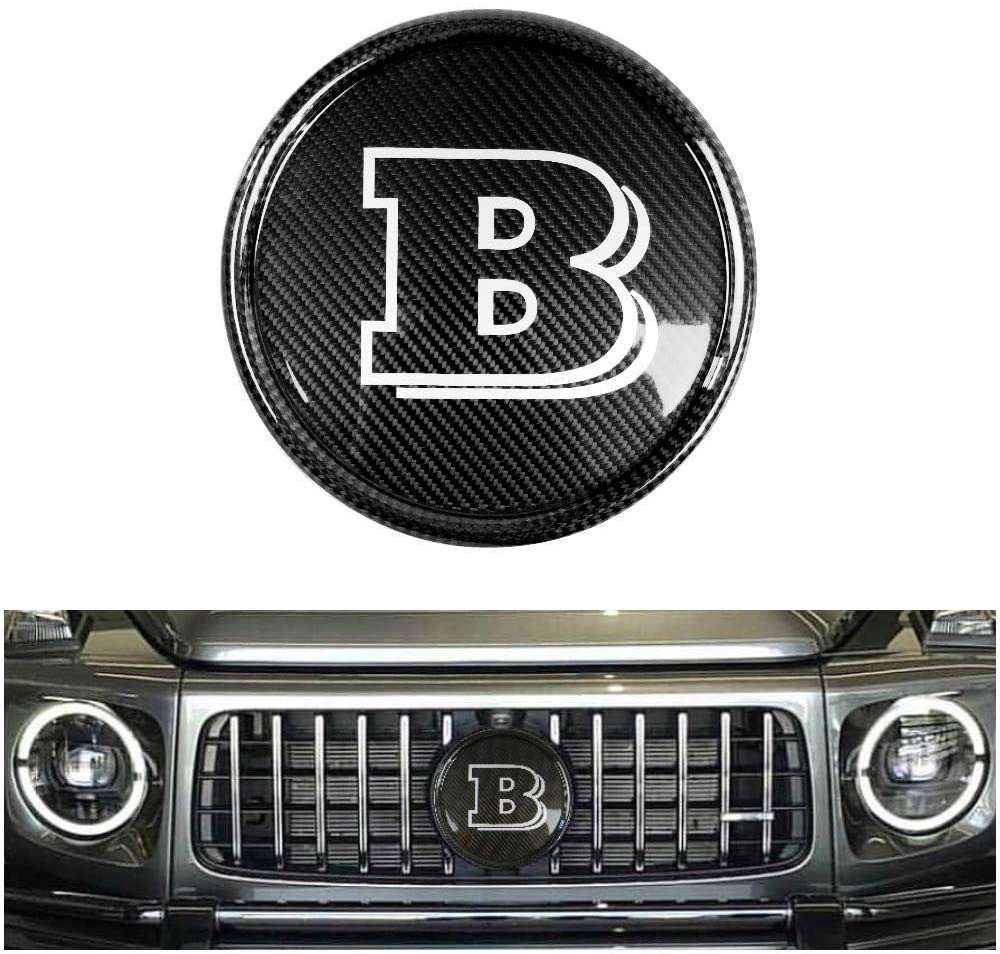 Front grille carbon fiber emblem Brabus style grey sign Mercedes-Benz W463A G-Wagon G63 G500 - Custom Class