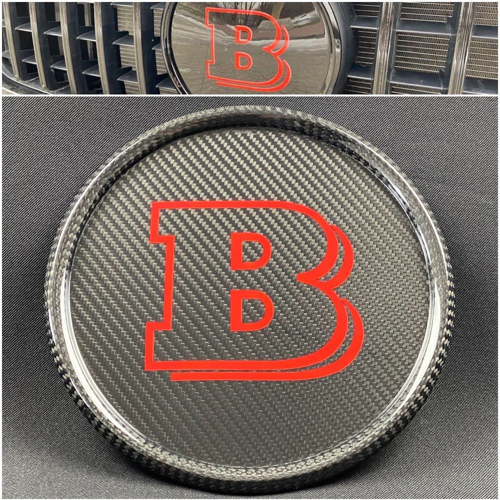 Front grille carbon emblem red sign Mercedes-Benz W463A G-Wagon G63 G500 - Custom Class
