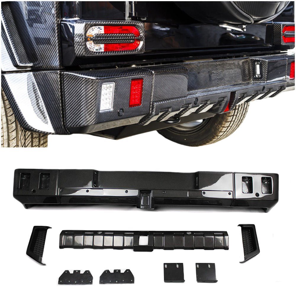 Mercedes W463 4x4 Squared Brabus Carbon Rear Bumper + Diffuser - Custom Class