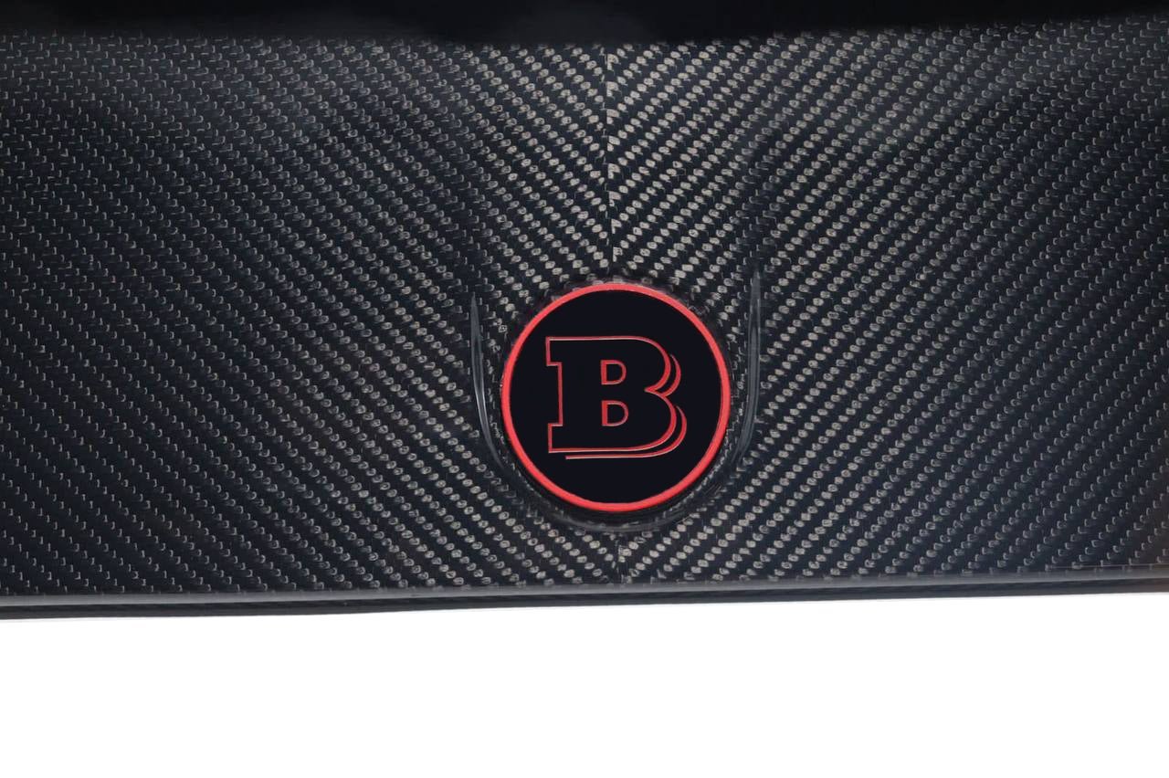 Metal 2-component black with red Brabus badge logo emblem for hood scoop Mercedes-Benz W463 W463A W464 G-Class - Custom Class