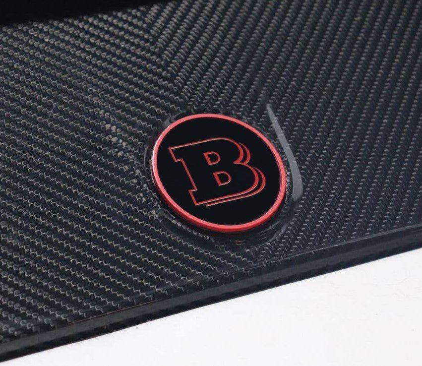 Metal 2-component black with red Brabus badge logo emblem for hood scoop Mercedes-Benz W463 W463A W464 G-Class - Custom Class