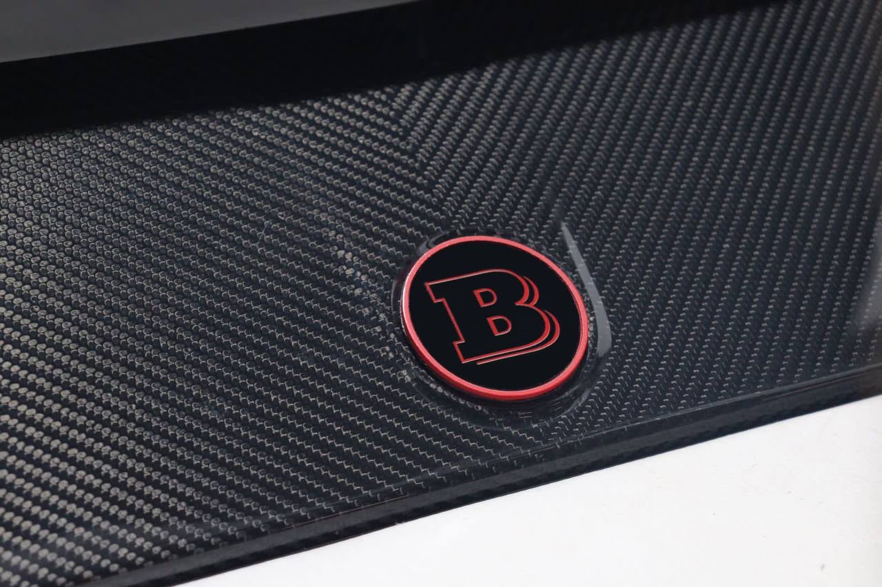 Metal 2-component black with red Brabus badge logo emblem for hood scoop Mercedes-Benz W463 W463A W464 G-Class - Custom Class