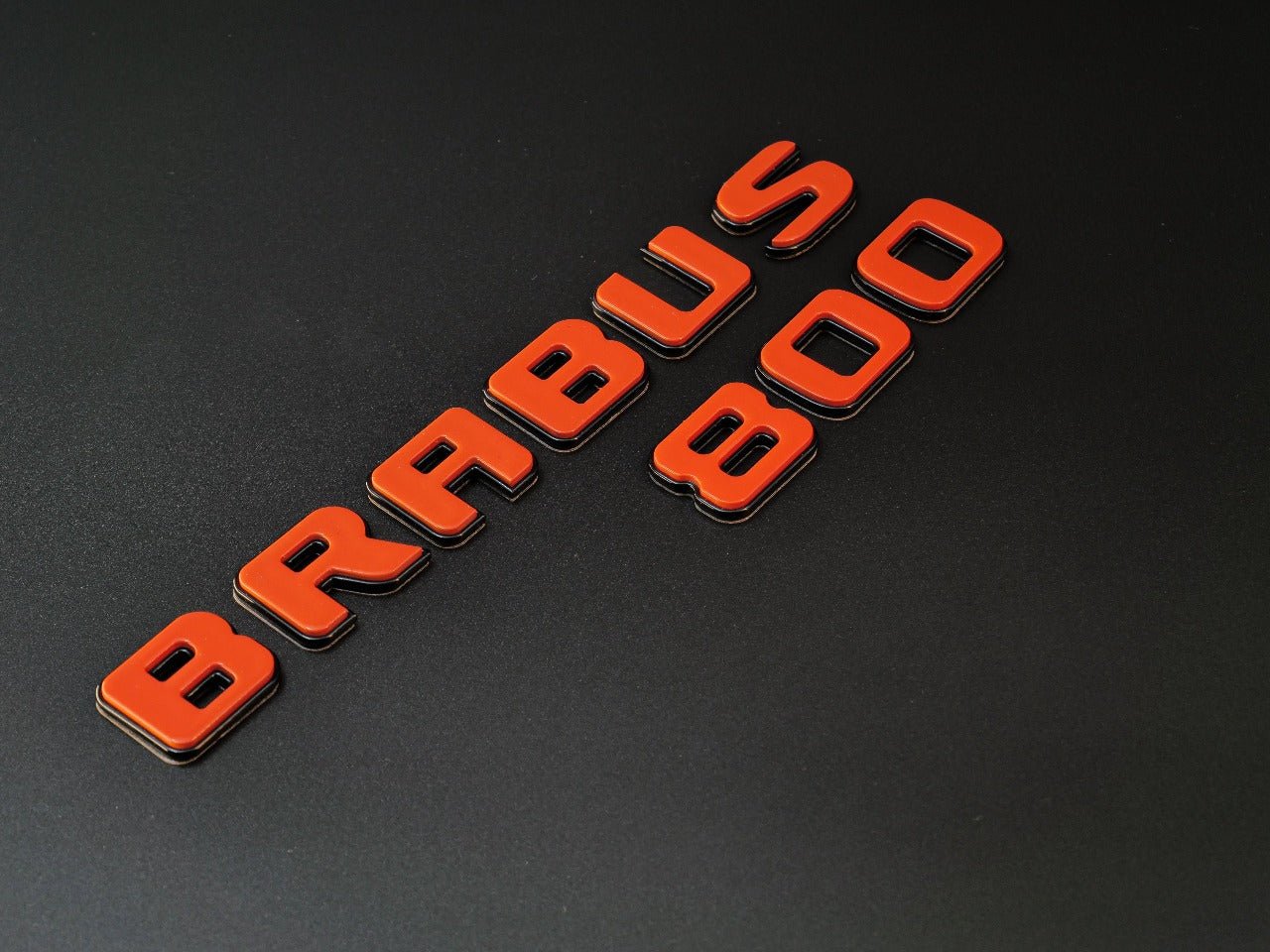 Metallic Black + Orange Brabus 800 emblems badges set for Mercedes-Benz G-Class W463 W463A W464