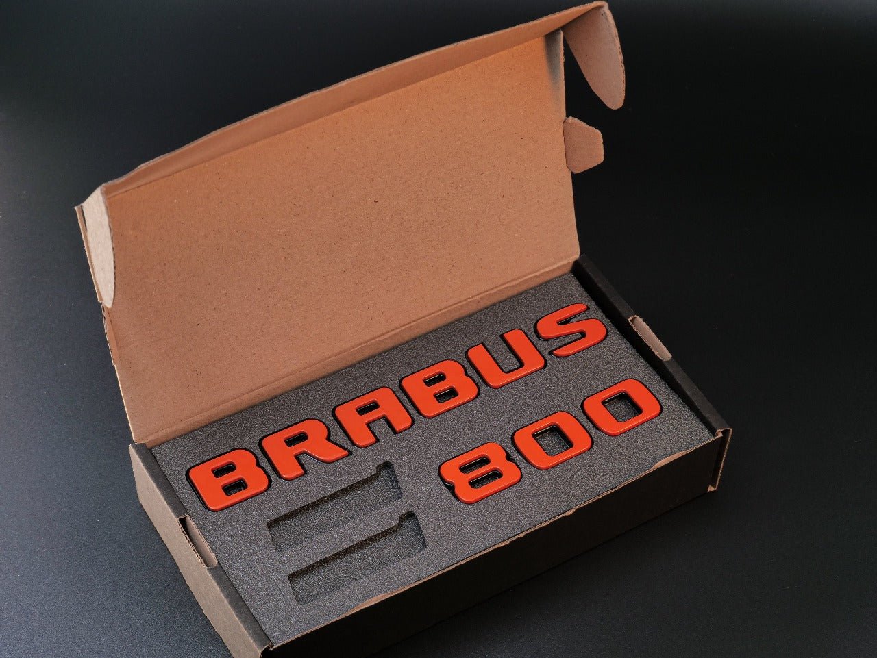 Metallic Black + Orange Brabus 800 emblems badges set for Mercedes-Benz G-Class W463 W463A W464