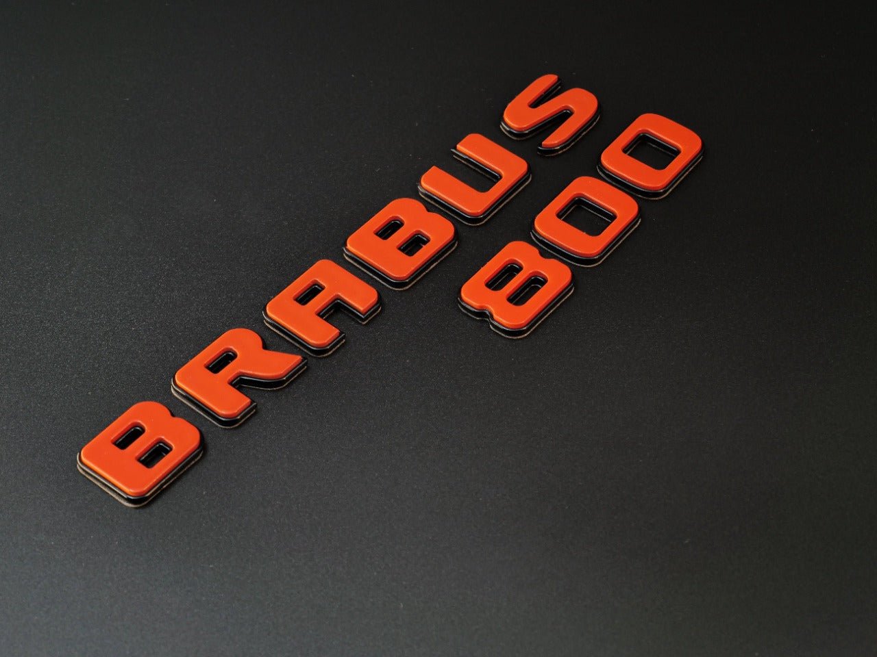 Metallic Black + Orange Brabus 800 emblems badges set for Mercedes-Benz G-Class W463 W463A W464