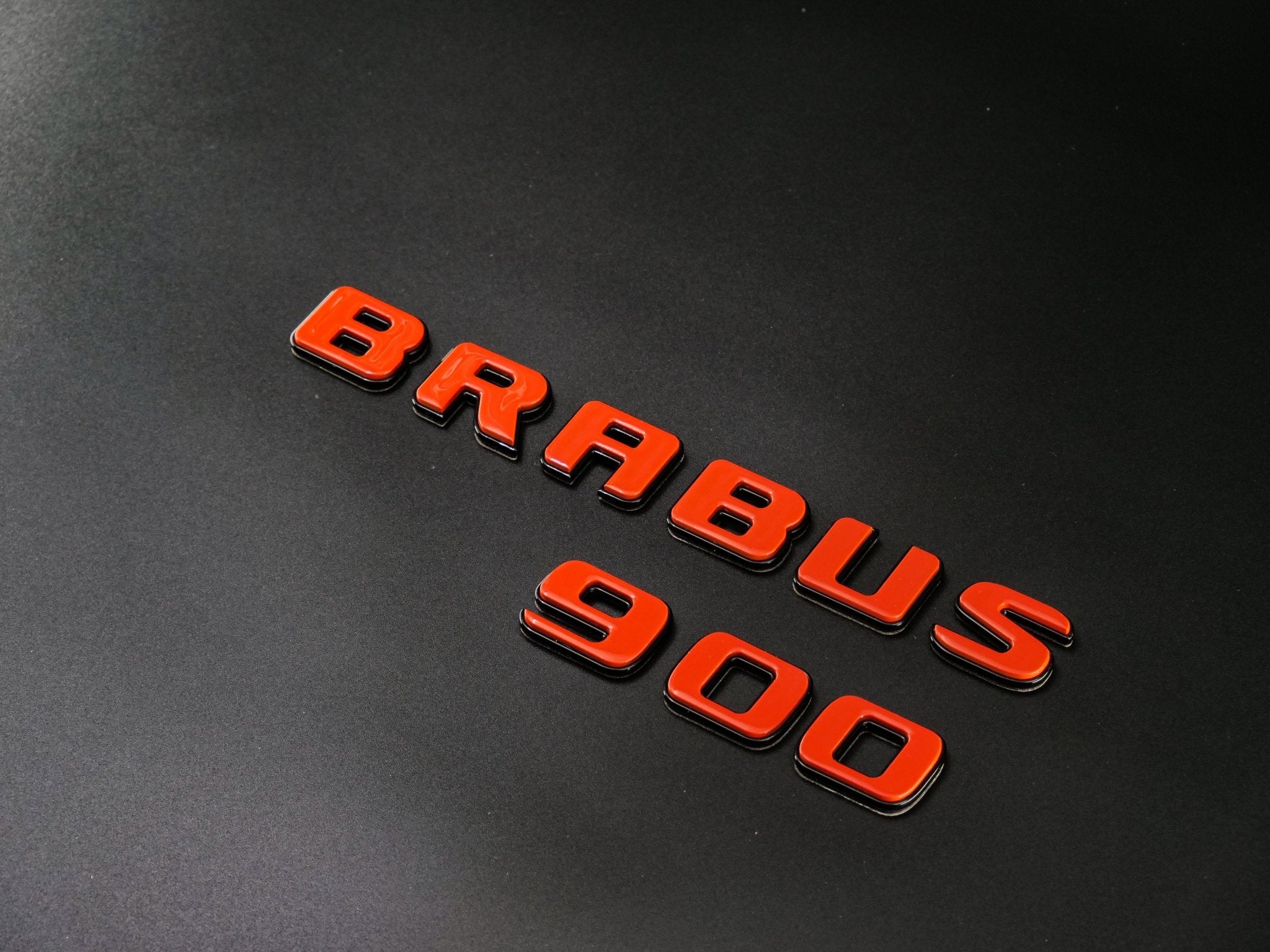 Metal Black + Orange Brabus 900 emblems badges set for Mercedes-Benz G-Class W463 W463A W464 - Custom Class