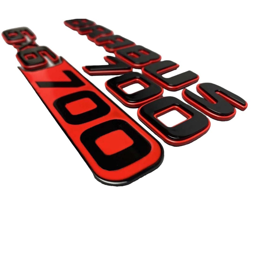 Metal Brabus 700 6x6 Style red with black emblems badges set for Mercedes-Benz W463 6x6 - Custom Class