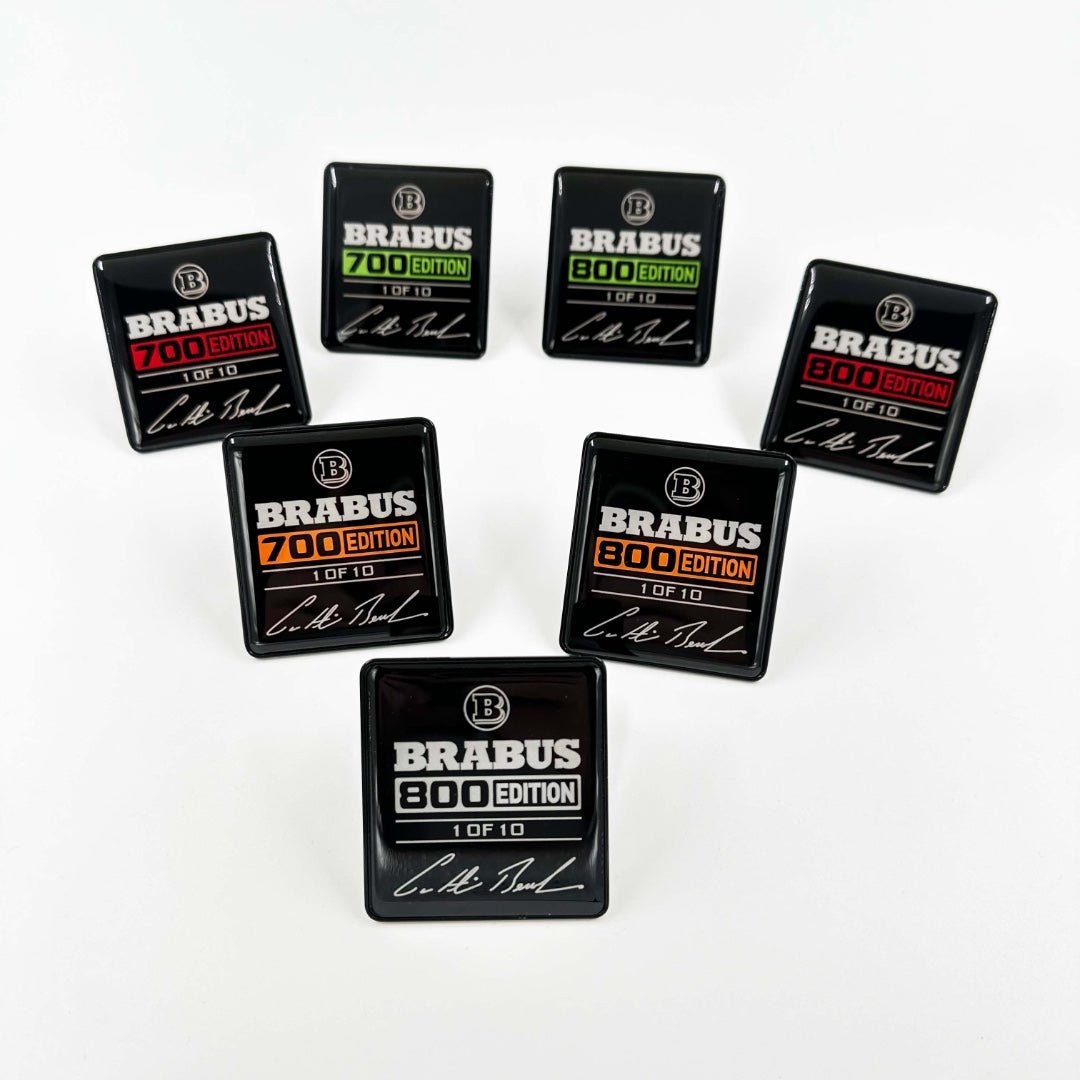 Metal Brabus 700 edition 1 of 10 Orange seats emblem badge logo set for Mercedes-Benz W463A W465 G-Class - Custom Class