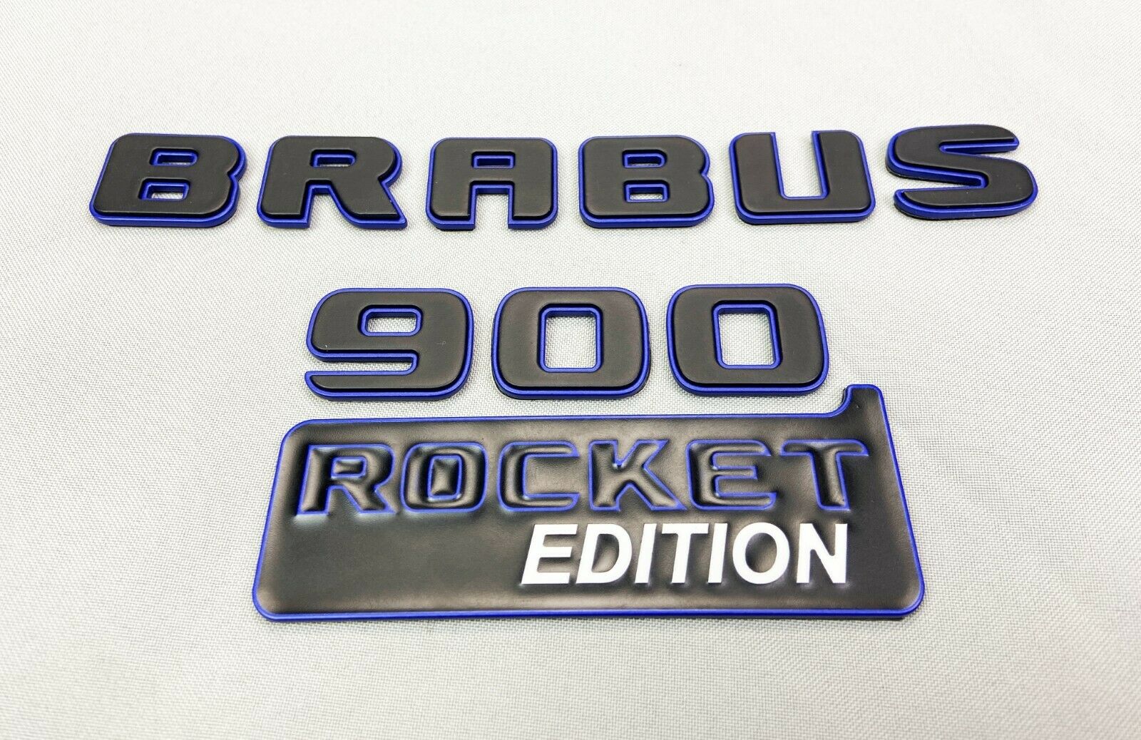Metal Brabus 900 ROCKET edition blue emblems badges set for Mercedes-Benz G-Class W463A - Custom Class