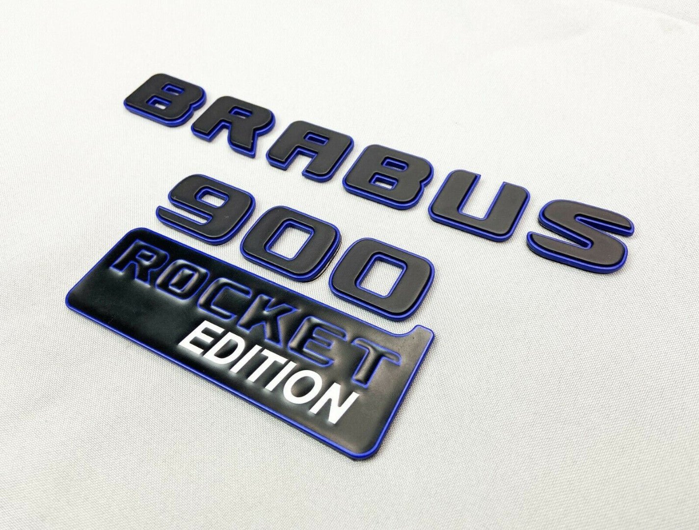 Metal Brabus 900 ROCKET edition blue emblems badges set for Mercedes-Benz G-Class W463A - Custom Class