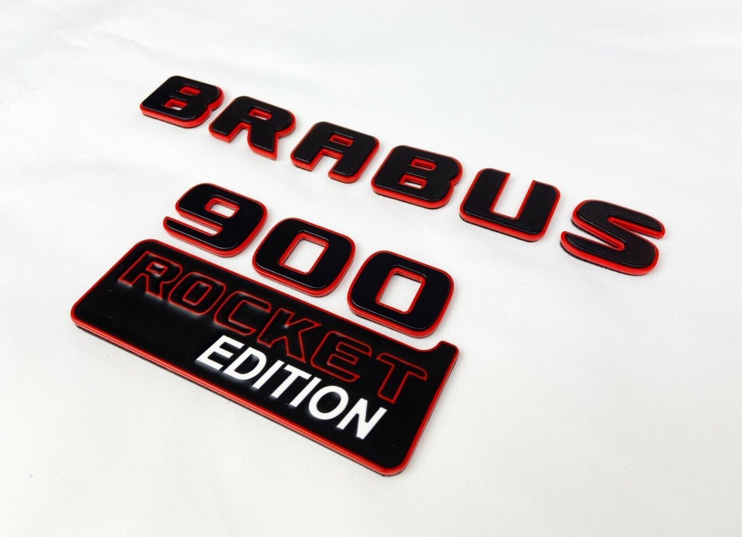 Metallic Brabus 900 ROCKET edition emblems badges set for Mercedes-Benz G-Class W463A