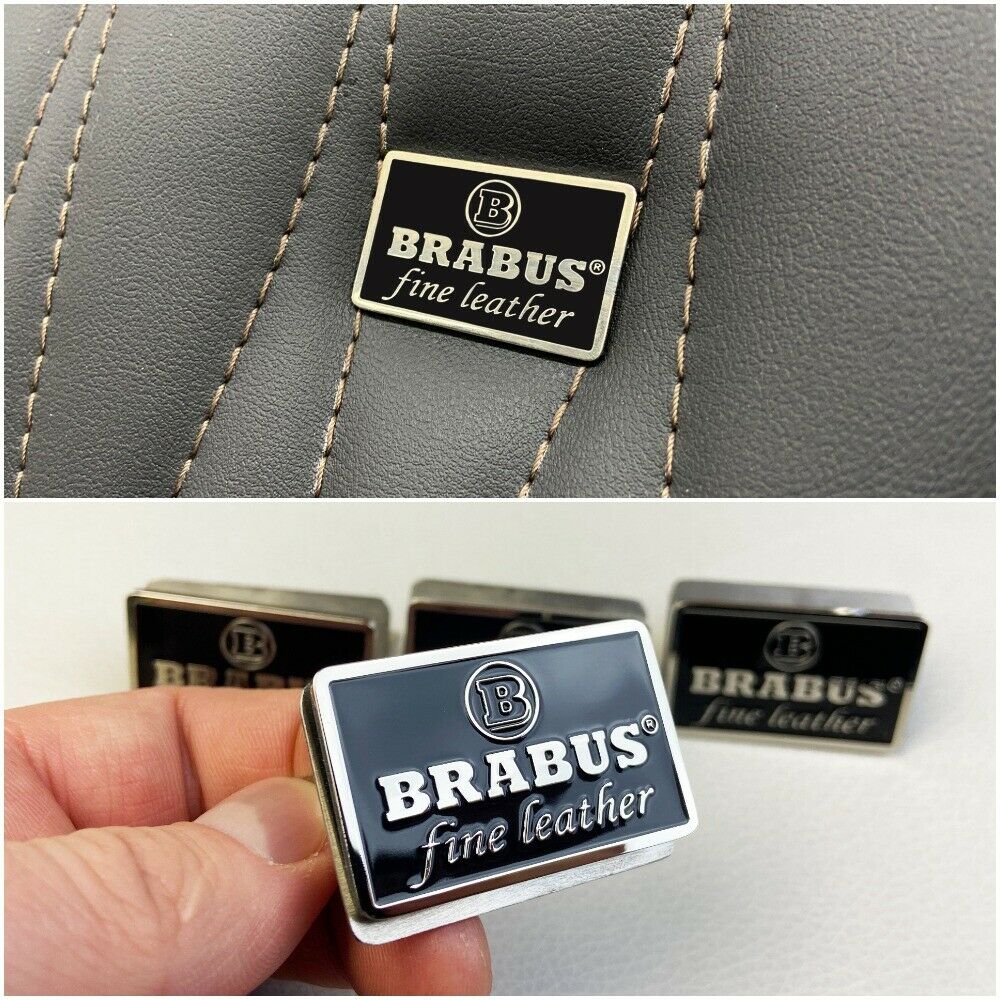 Metal Brabus Fine Leather black seats emblems badges logos set for Mercedes-Benz W463 W463A G-Class - Custom Class