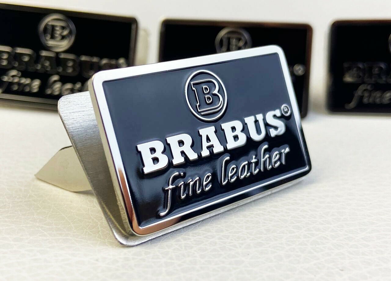 Metal Brabus Fine Leather black seats emblems badges logos set for Mercedes-Benz W463 W463A G-Class - Custom Class
