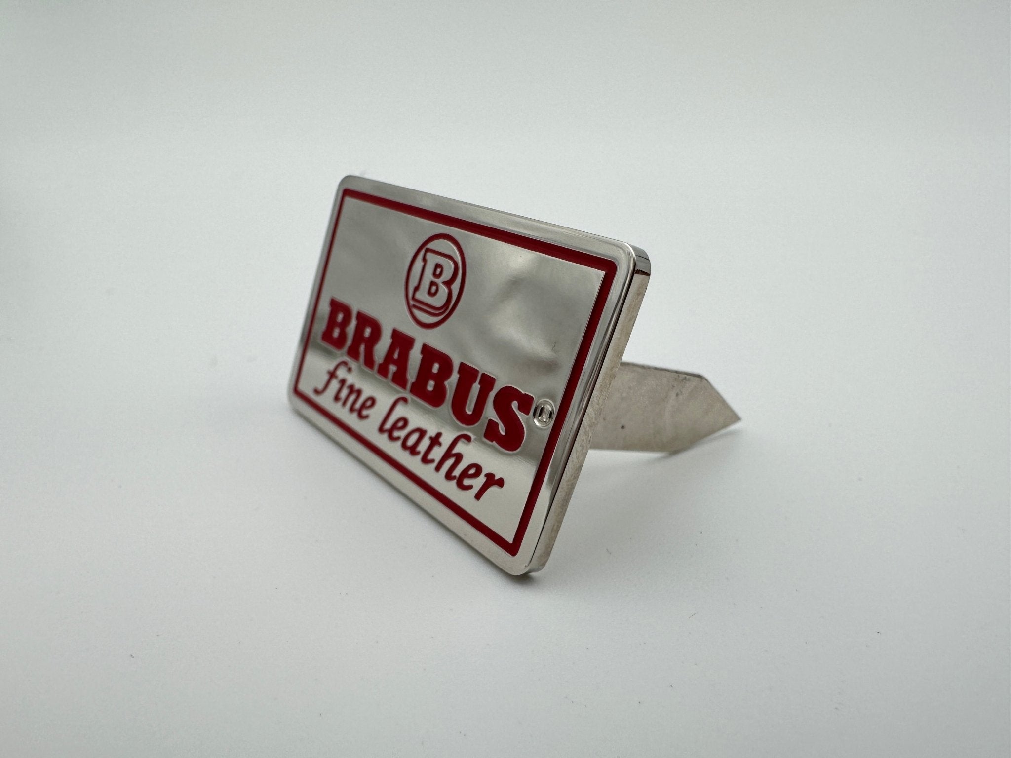 Metal Brabus Fine Leather silver red seats emblems badges logos set for Mercedes-Benz W463 W463A G-Class - Custom Class