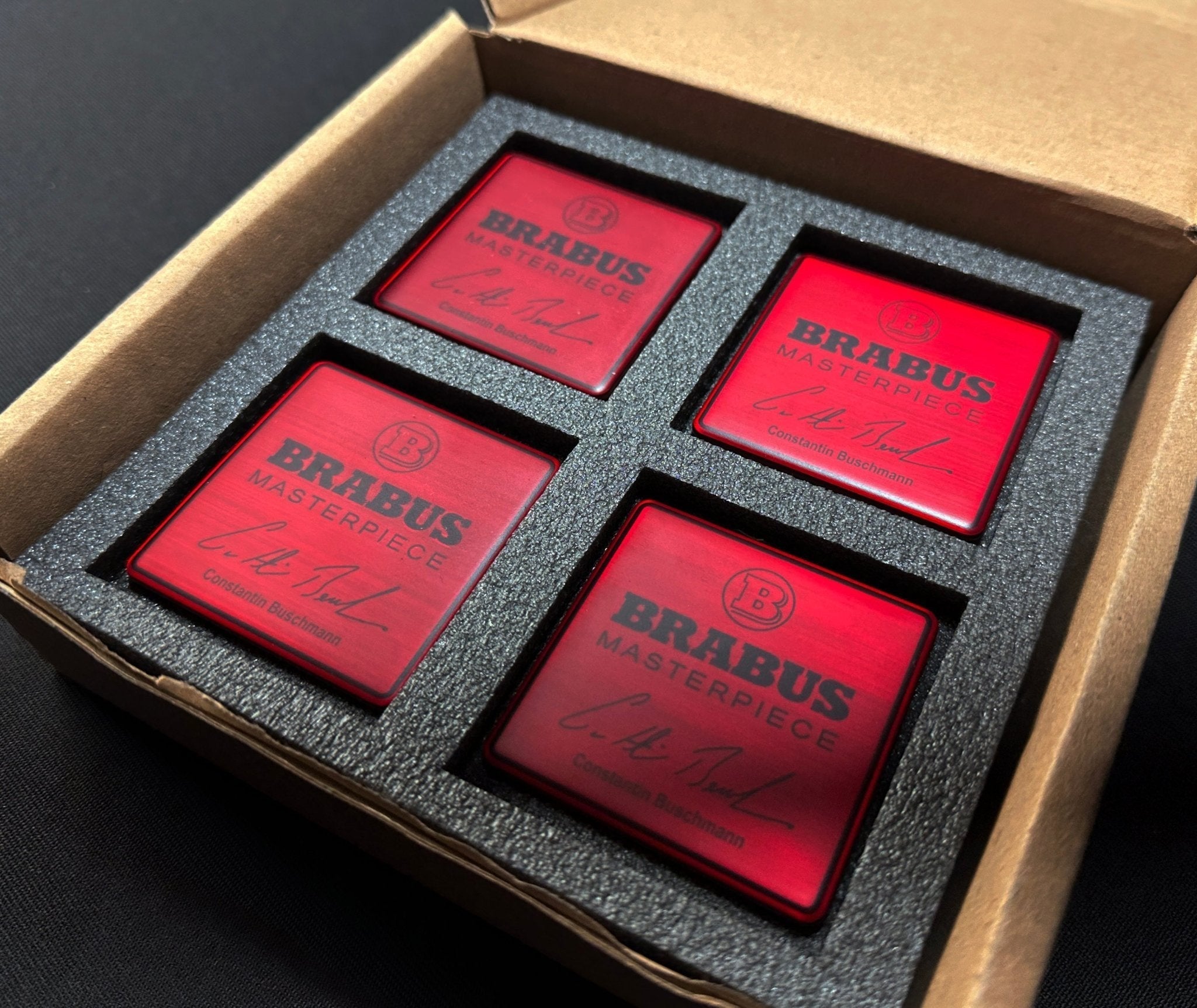 Metal Brabus Red Masterpiece seats emblem badge logo set for Mercedes-Benz W463A W465 G-Class - Custom Class