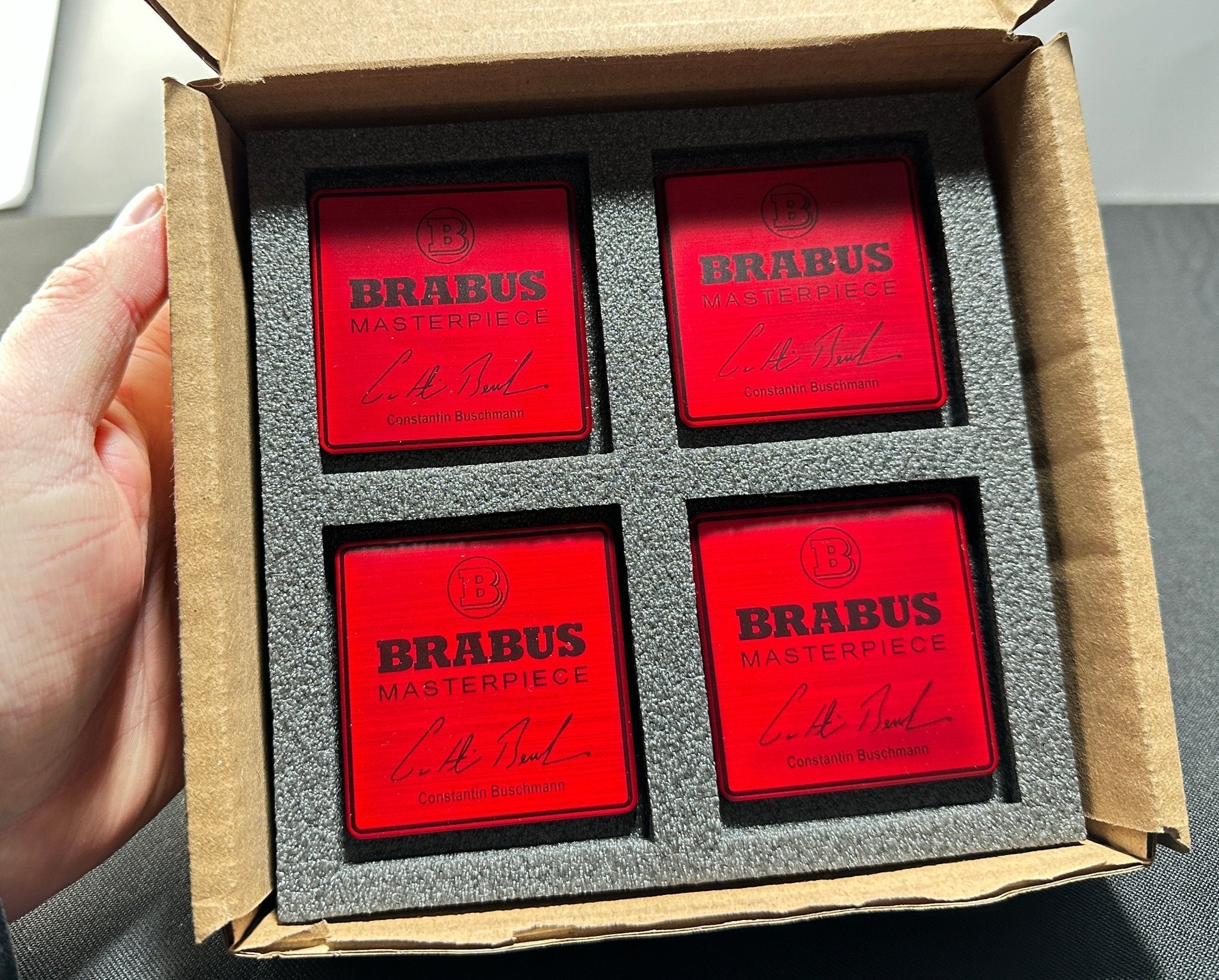 Metal Brabus Red Masterpiece seats emblem badge logo set for Mercedes-Benz W463A W465 G-Class - Custom Class
