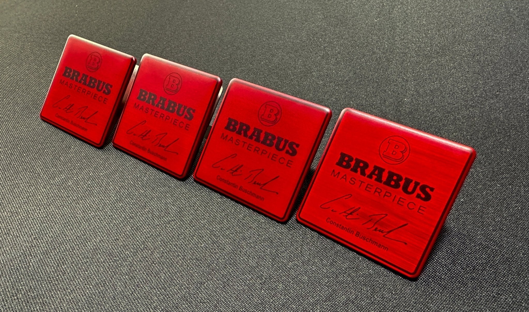 Metal Brabus Red Masterpiece seats emblem badge logo set for Mercedes-Benz W463A W465 G-Class - Custom Class
