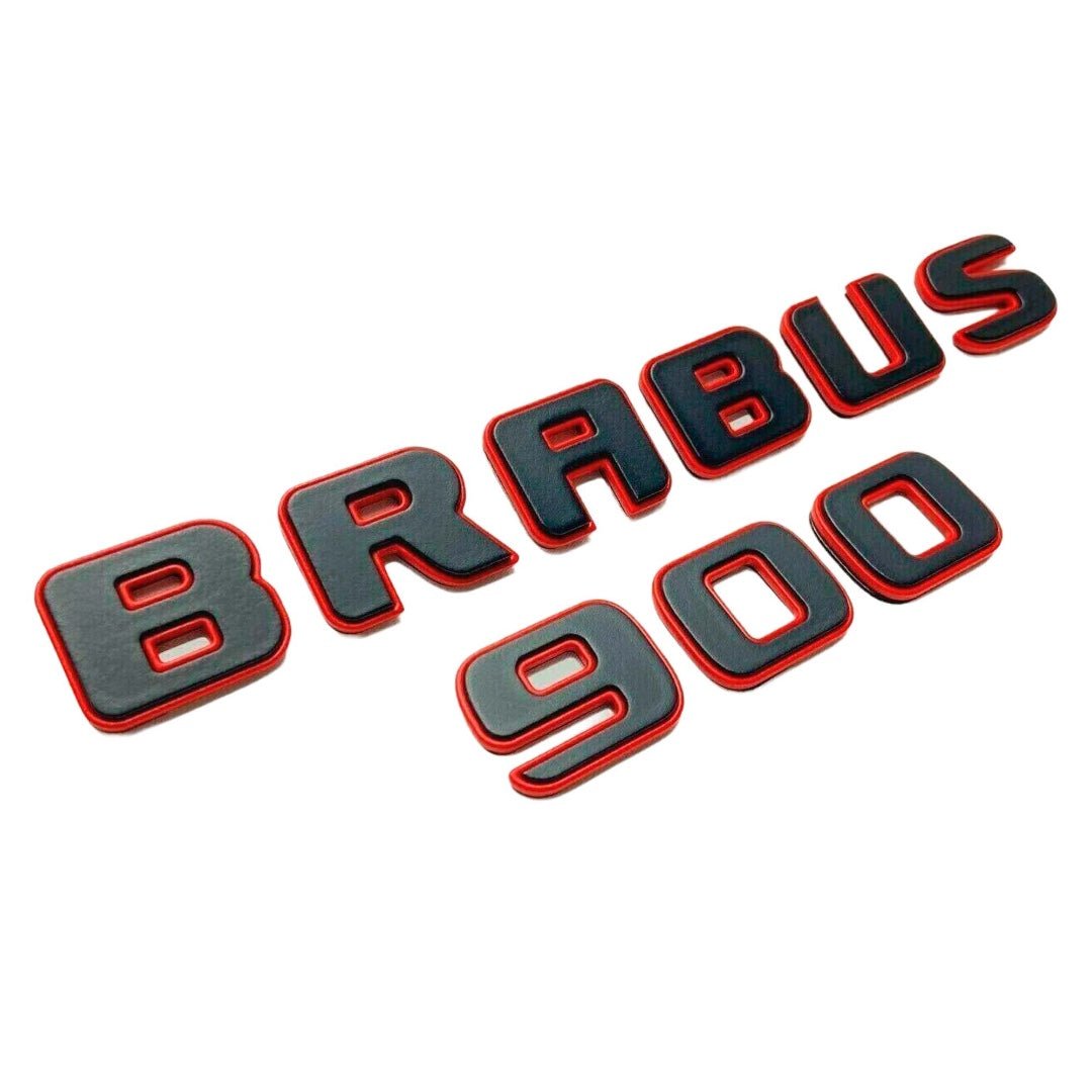 Metallic emblems badges Brabus 900 ROCKET style for Mercedes-Benz G-Class W463 W463A Black Red Set