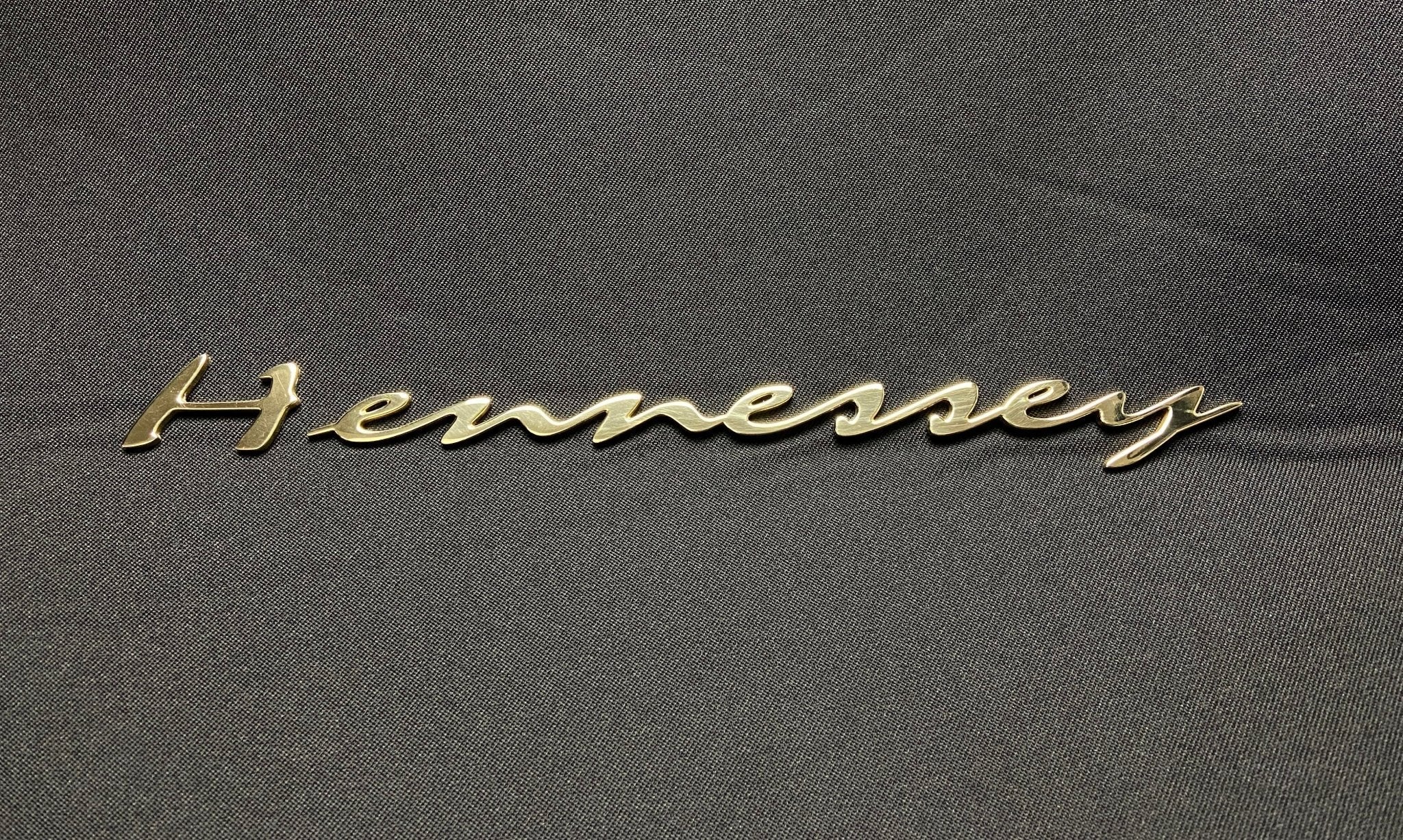 Metal Hennessey badge golden gloss emblem refurbished for car trunk - Custom Class