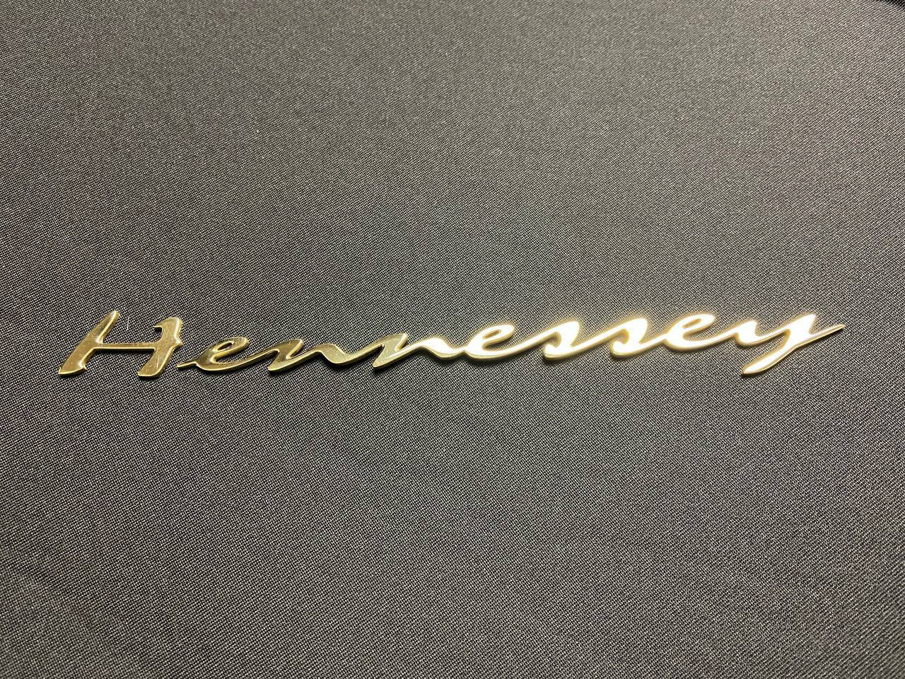Metal Hennessey badge golden gloss emblem refurbished for car trunk - Custom Class