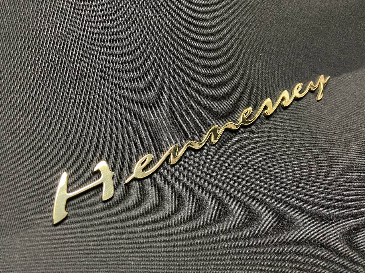 Metal Hennessey badge golden gloss emblem refurbished for car trunk - Custom Class