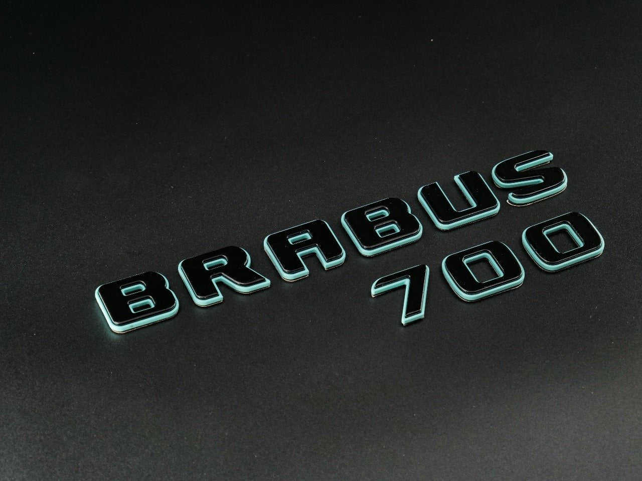 Metallic Tiffany + Black Brabus 700 emblems badges set for Mercedes-Benz G-Class W463 W463A W464