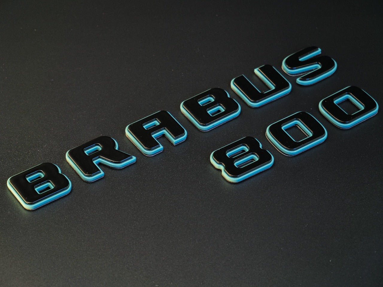 Metal Tiffany Blue + Black Brabus 800 emblems badges set for Mercedes-Benz G-Class W463 W463A W465 - Custom Class