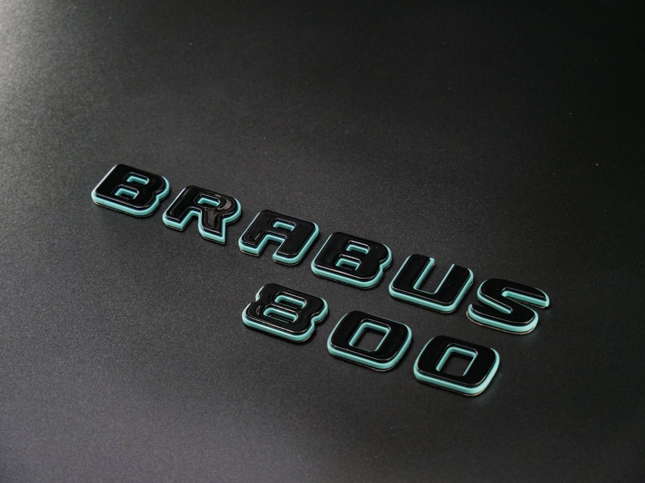 Metallic Tiffany + Black Brabus 800 emblems badges set for Mercedes-Benz G-Class W463 W463A W464