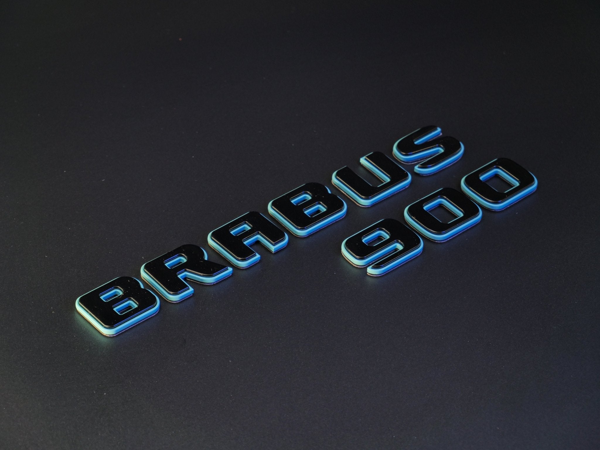 Metallic Tiffany + Black Brabus 900 emblems badges set for Mercedes-Benz G-Class W463 W463A W464