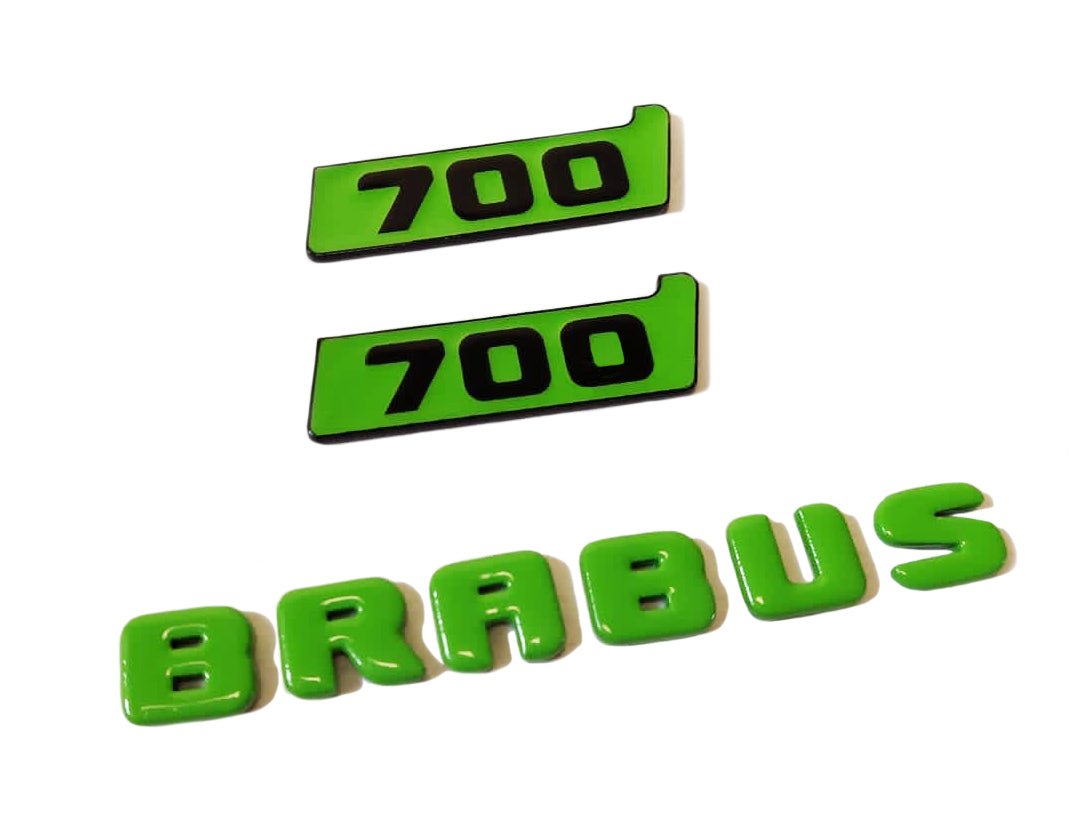 Metal Brabus Biturbo 700 green fender emblem logo badges for Mercedes-Benz W463 W463A W465 G-Class - Custom Class