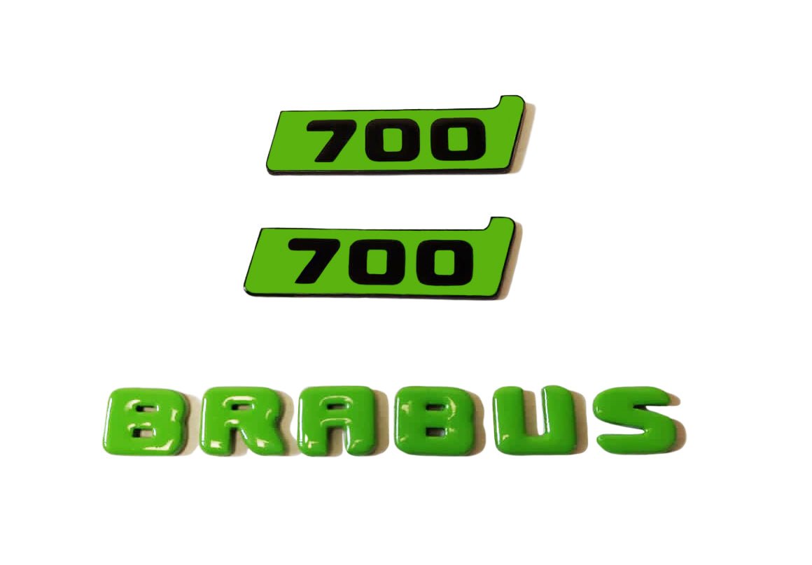 Metal Brabus Biturbo 700 green fender emblem logo badges for Mercedes-Benz W463 W463A W465 G-Class - Custom Class