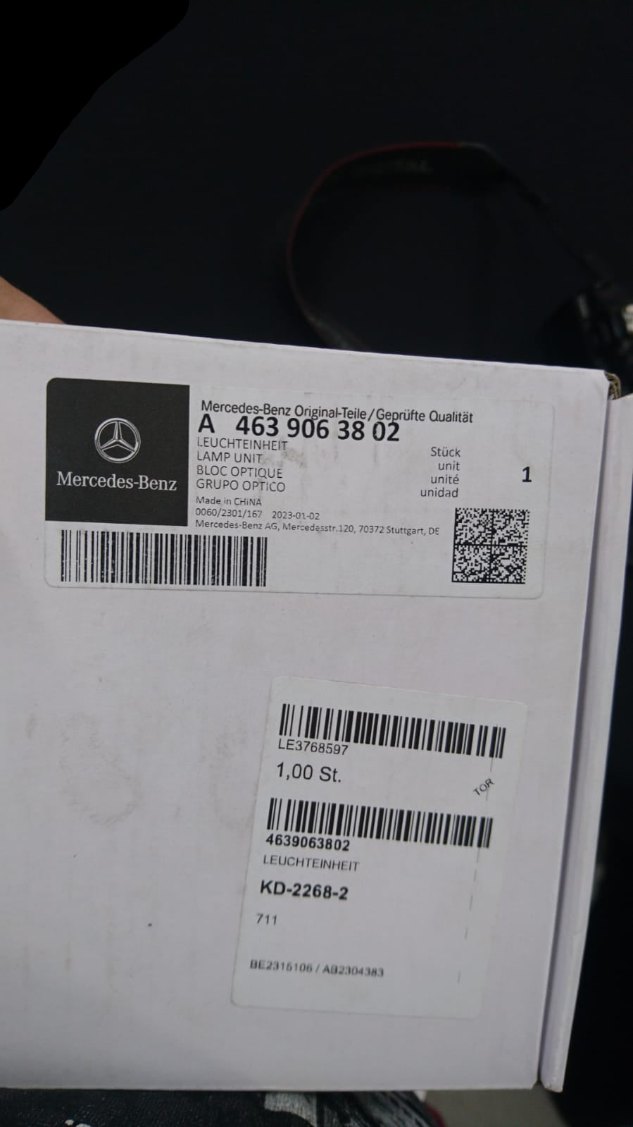 OEM Front roof carbon spoiler 4x4 with original LEDs for Mercedes W463A W464 - Custom Class